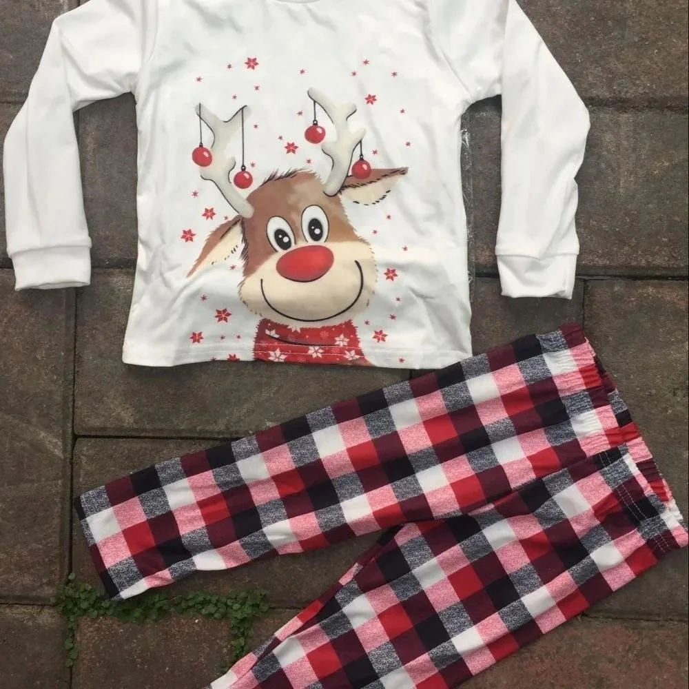 LIONVI Men's XL Christmas Pajama Set Cotton Xmas Deer Holiday‎ Pajama Dad